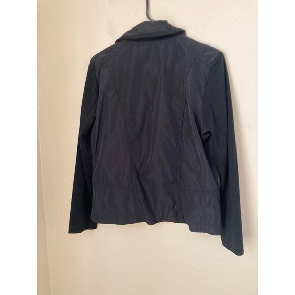 Chico's Women's Jacket Size 1 (M-8) Black Button Up Zip Pockets - Picture 5 of 6